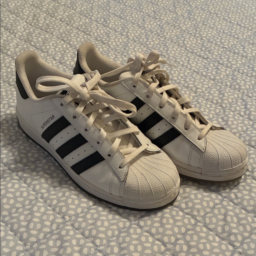 Adidas Superstar Cream and Black Shoes